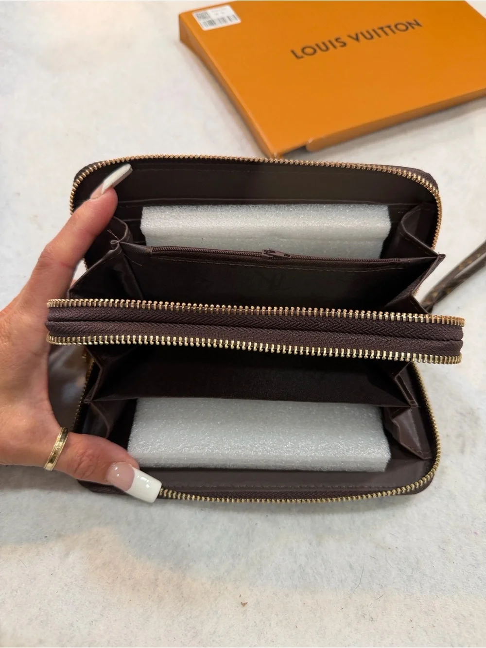 Brown‎ Monogram Zip Wallet with Wristlet
